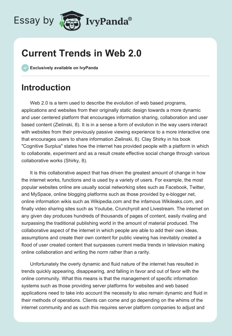 Current Trends in Web 2.0. Page 1