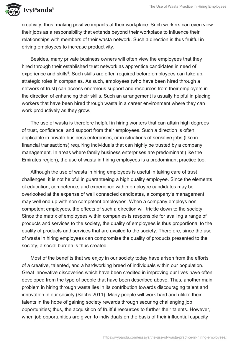 The Use of Wasta Practice in Hiring Employees. Page 2