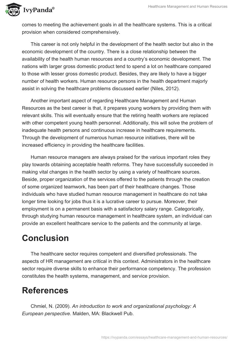 Healthcare Management and Human Resources. Page 2