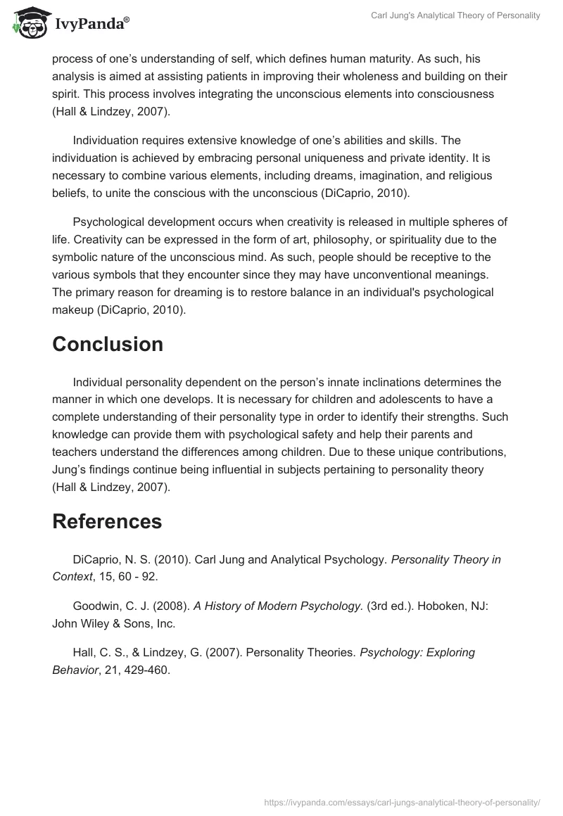 Carl Jung's Analytical Theory of Personality. Page 2