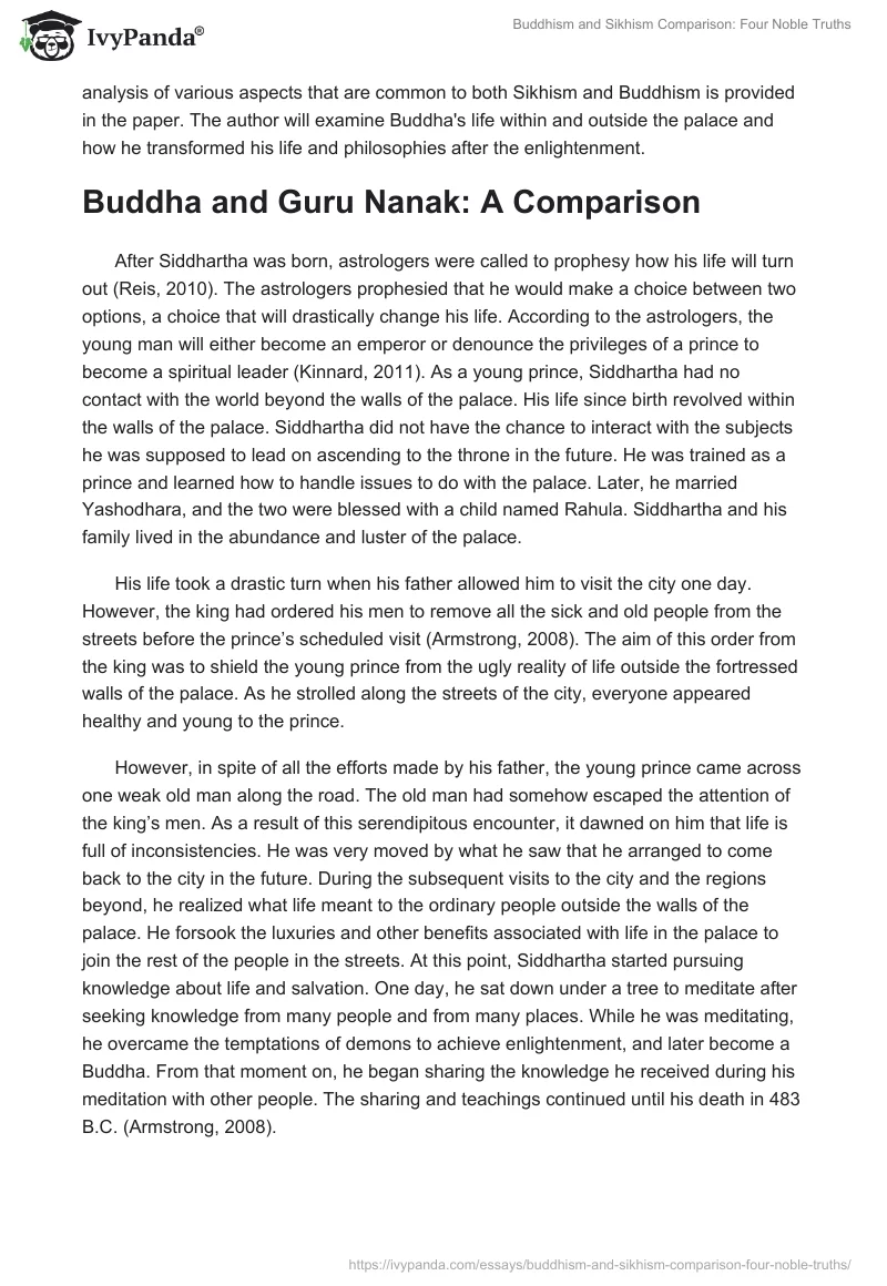 Buddhism and Sikhism Comparison: Four Noble Truths. Page 2