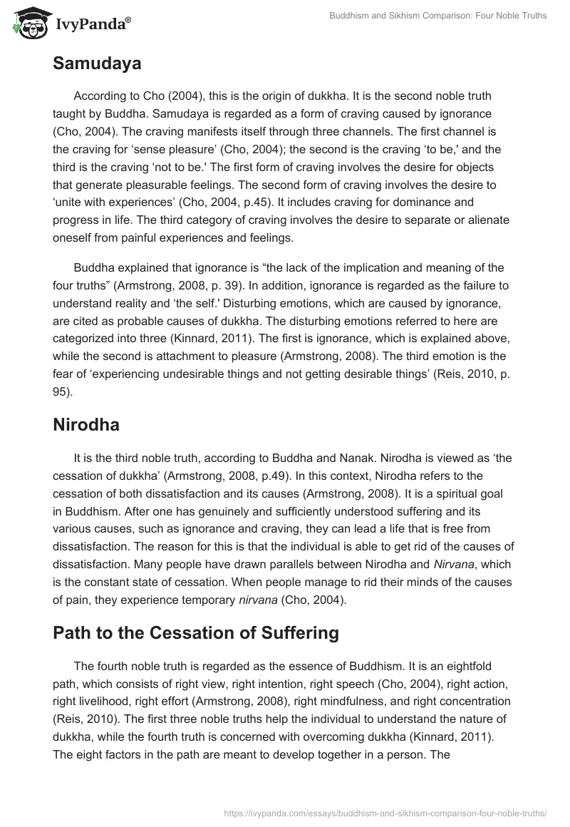 Buddhism and Sikhism Comparison: Four Noble Truths. Page 4