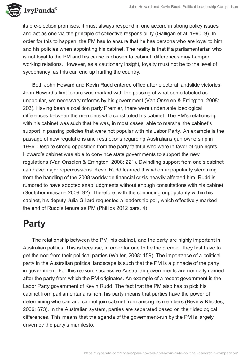 John Howard and Kevin Rudd: Political Leadership Comparison. Page 2