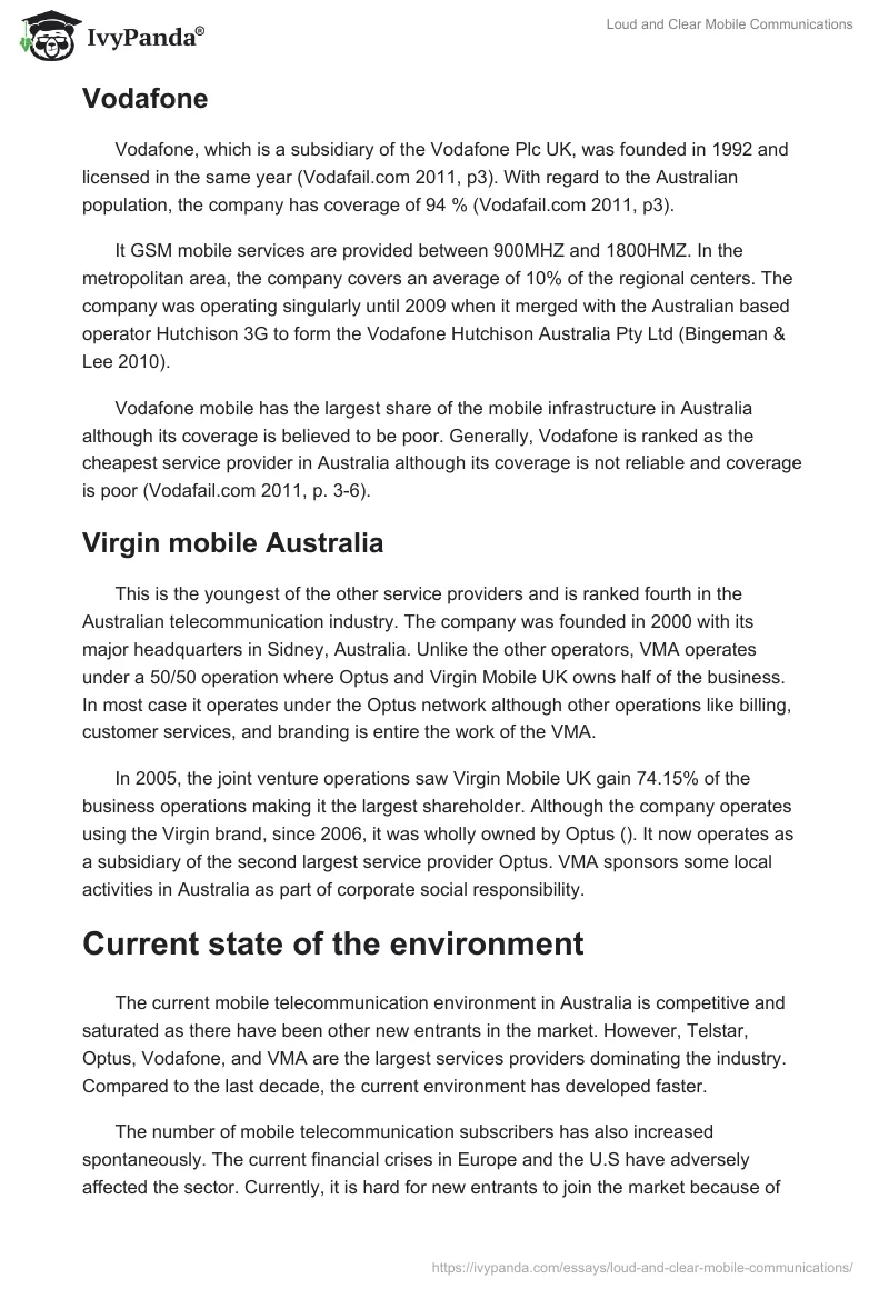 Loud and Clear Mobile Communications. Page 3