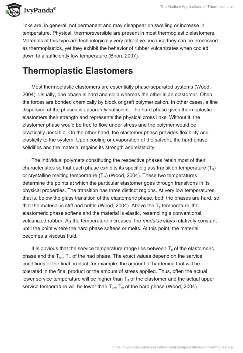 The Medical Applications of Thermoplastics. Page 4
