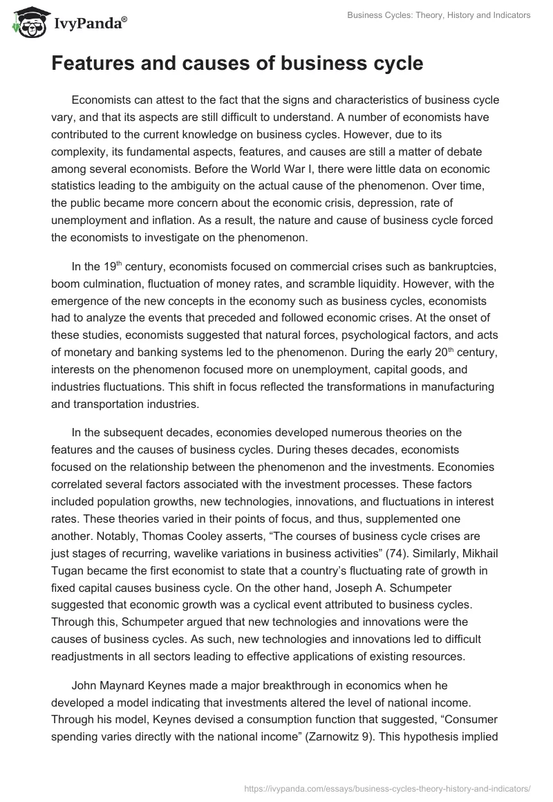 Business Cycles: Theory, History and Indicators. Page 2