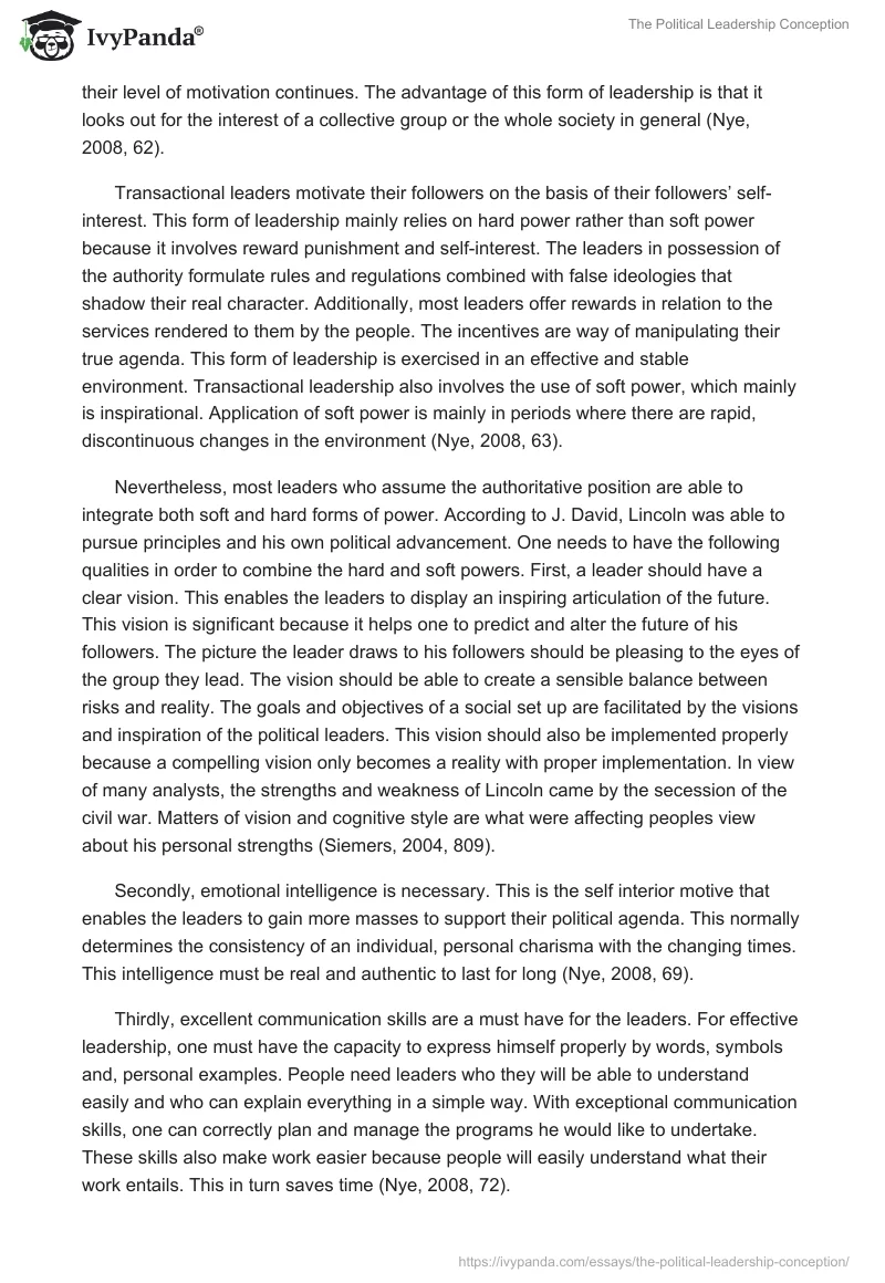 The Political Leadership Conception. Page 2