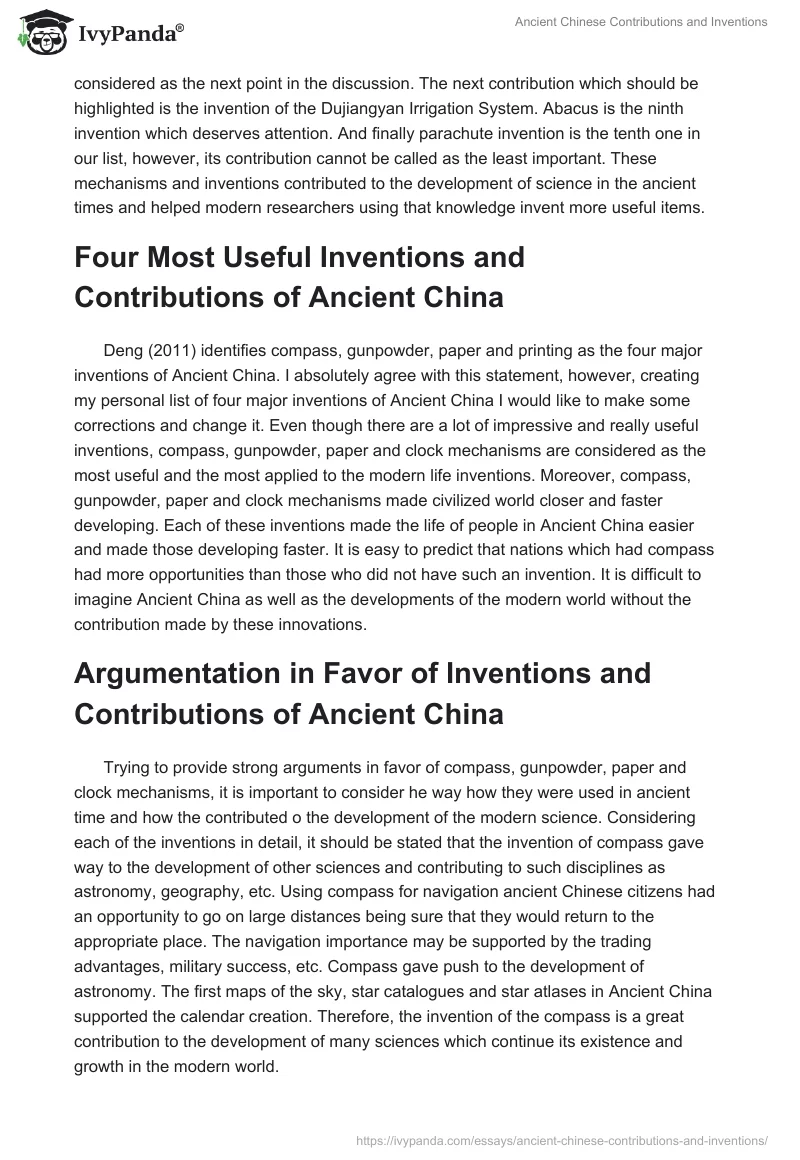 Ancient Chinese Contributions and Inventions. Page 2