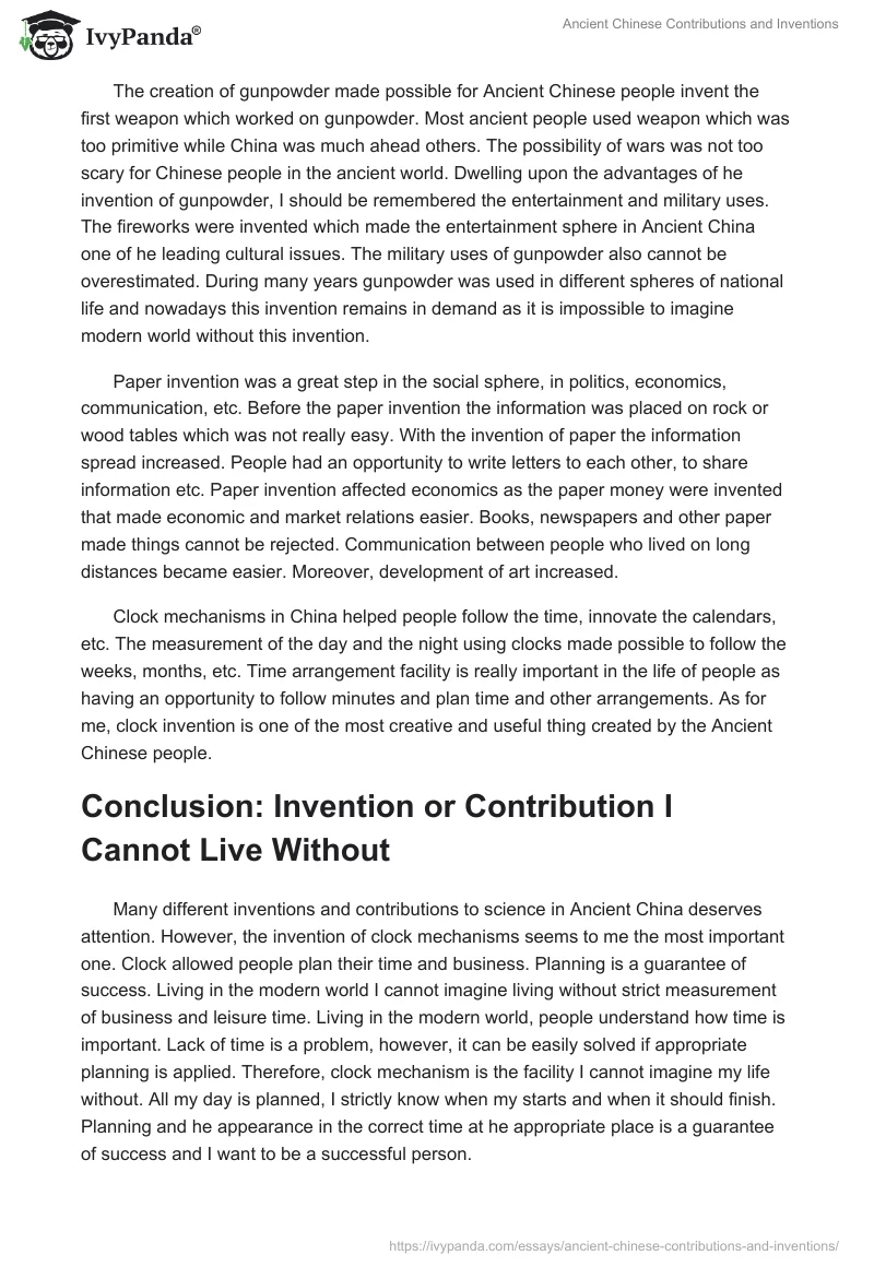 Ancient Chinese Contributions and Inventions. Page 3