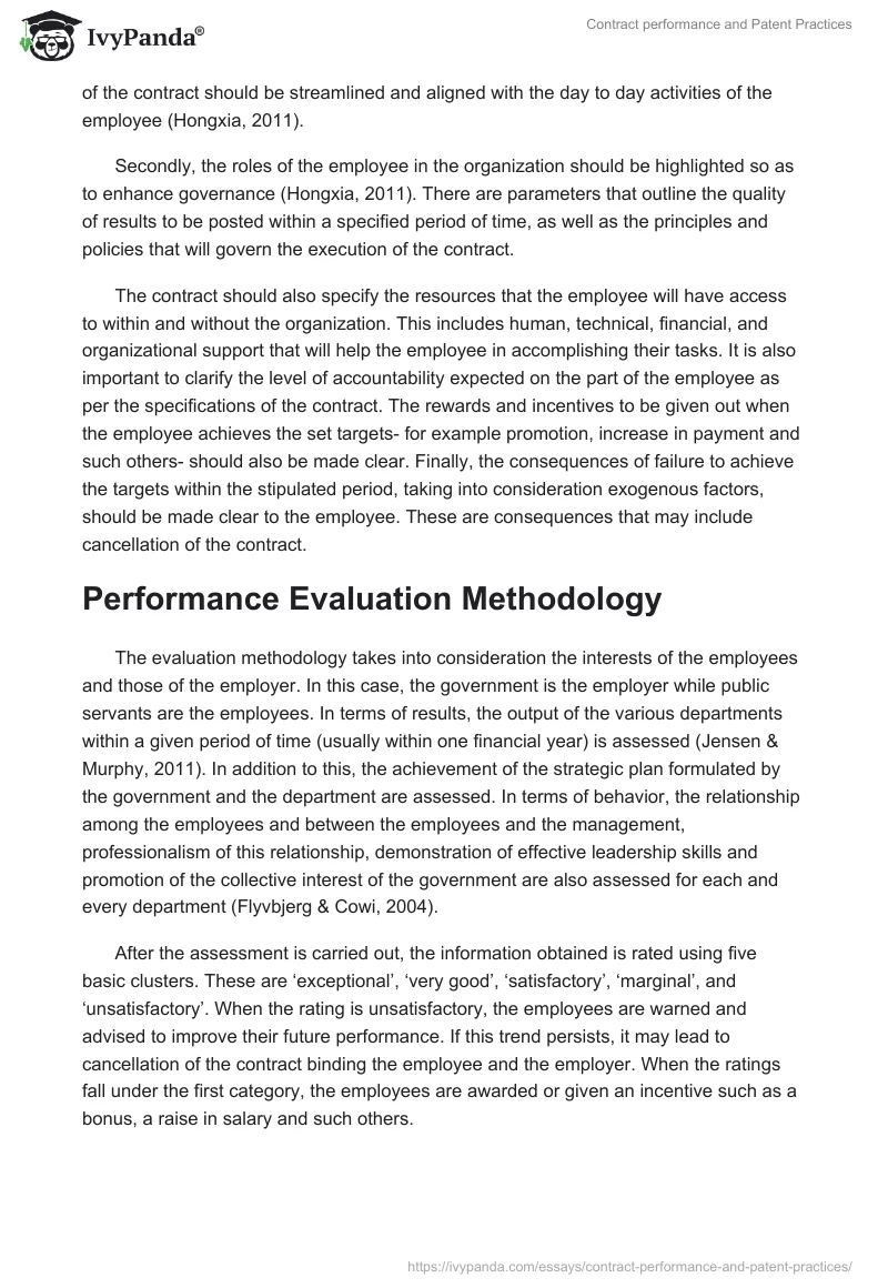 Contract Performance and Patent Practices. Page 2