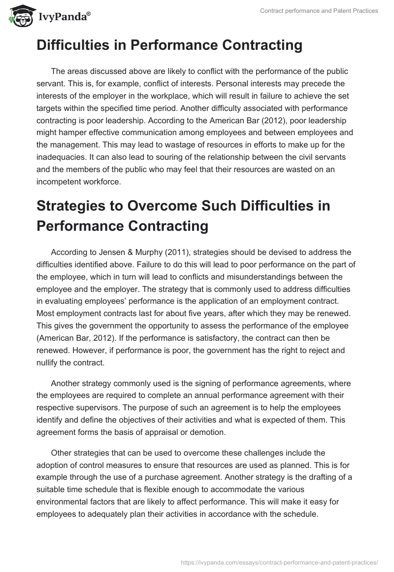 Contract Performance and Patent Practices. Page 3