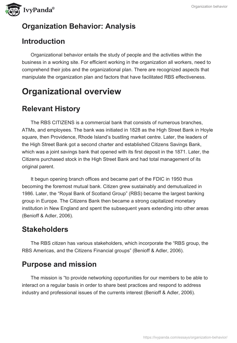 Organization Behavior. Page 2