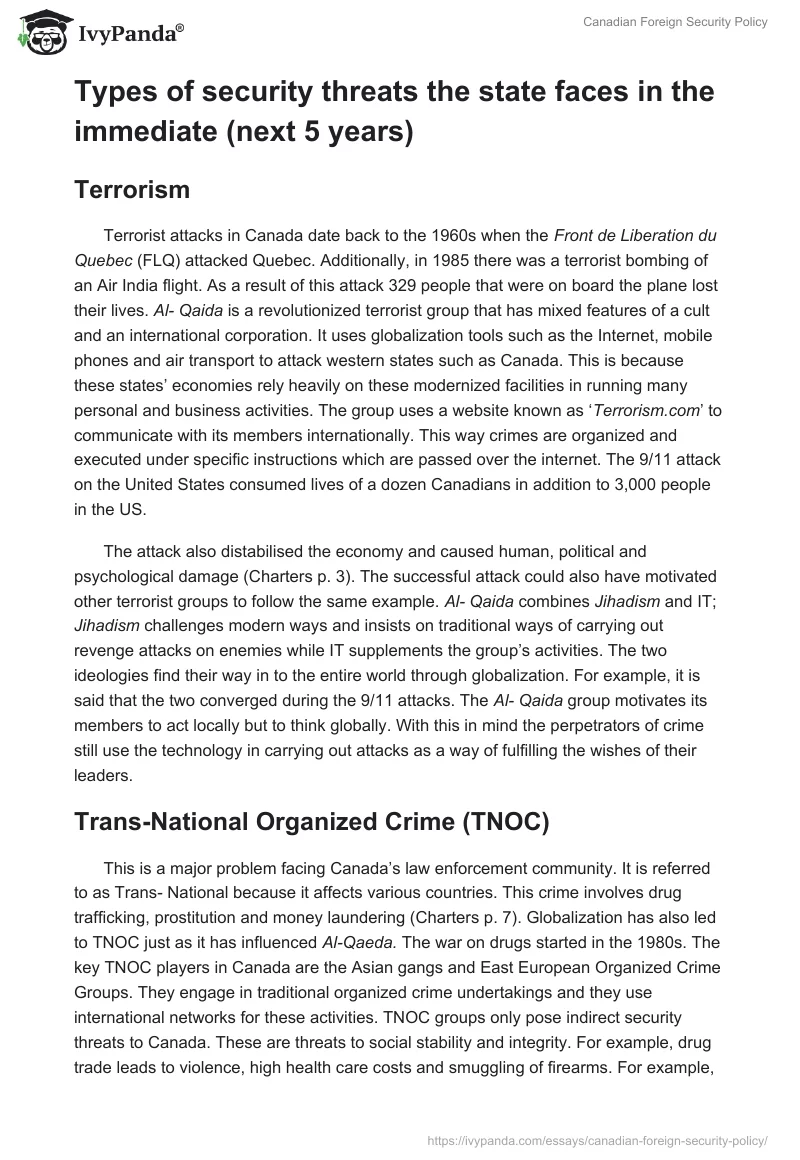 Canadian Foreign Security Policy. Page 2