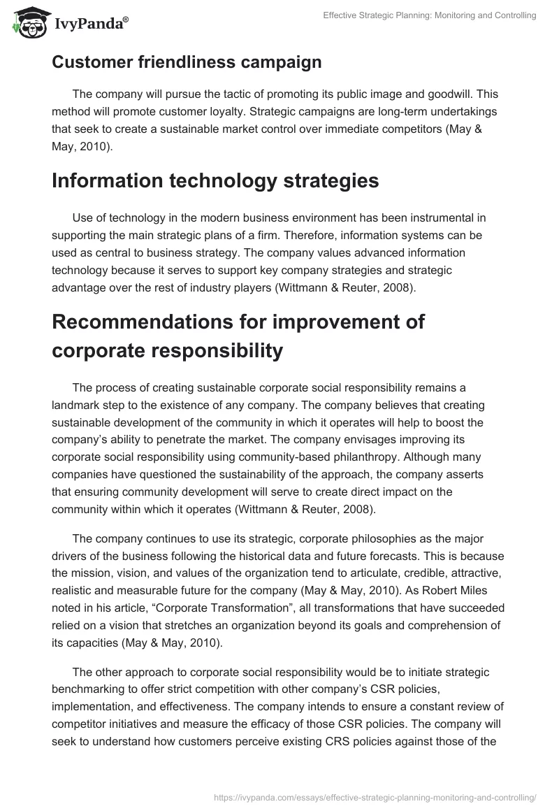 Effective Strategic Planning: Monitoring and Controlling. Page 2