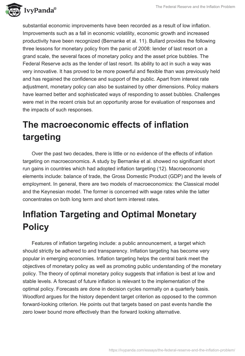 The Federal Reserve and the Inflation Problem. Page 2