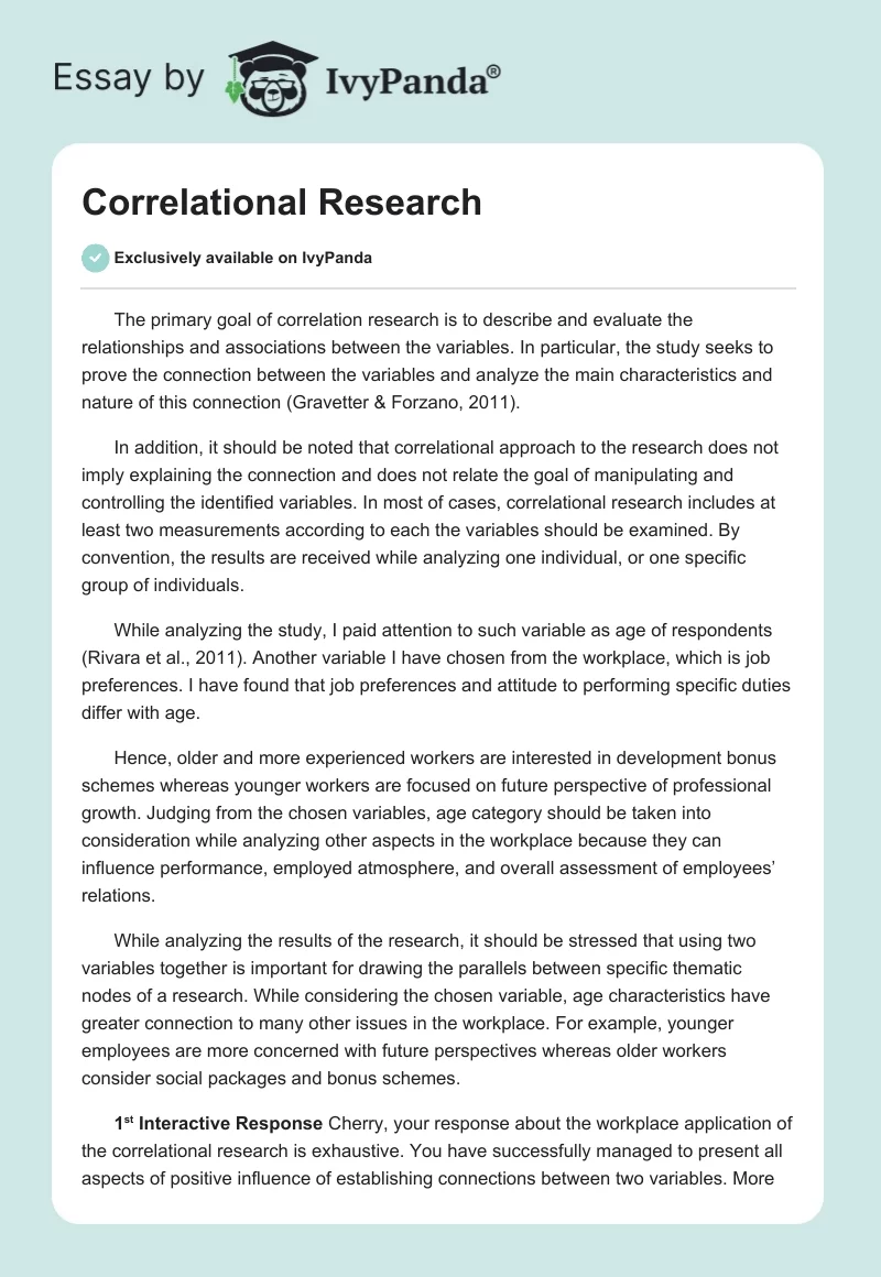 Correlational Research. Page 1