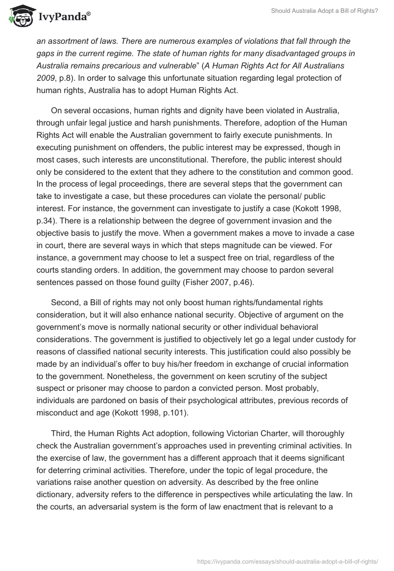 Should Australia Adopt a Bill of Rights?. Page 2