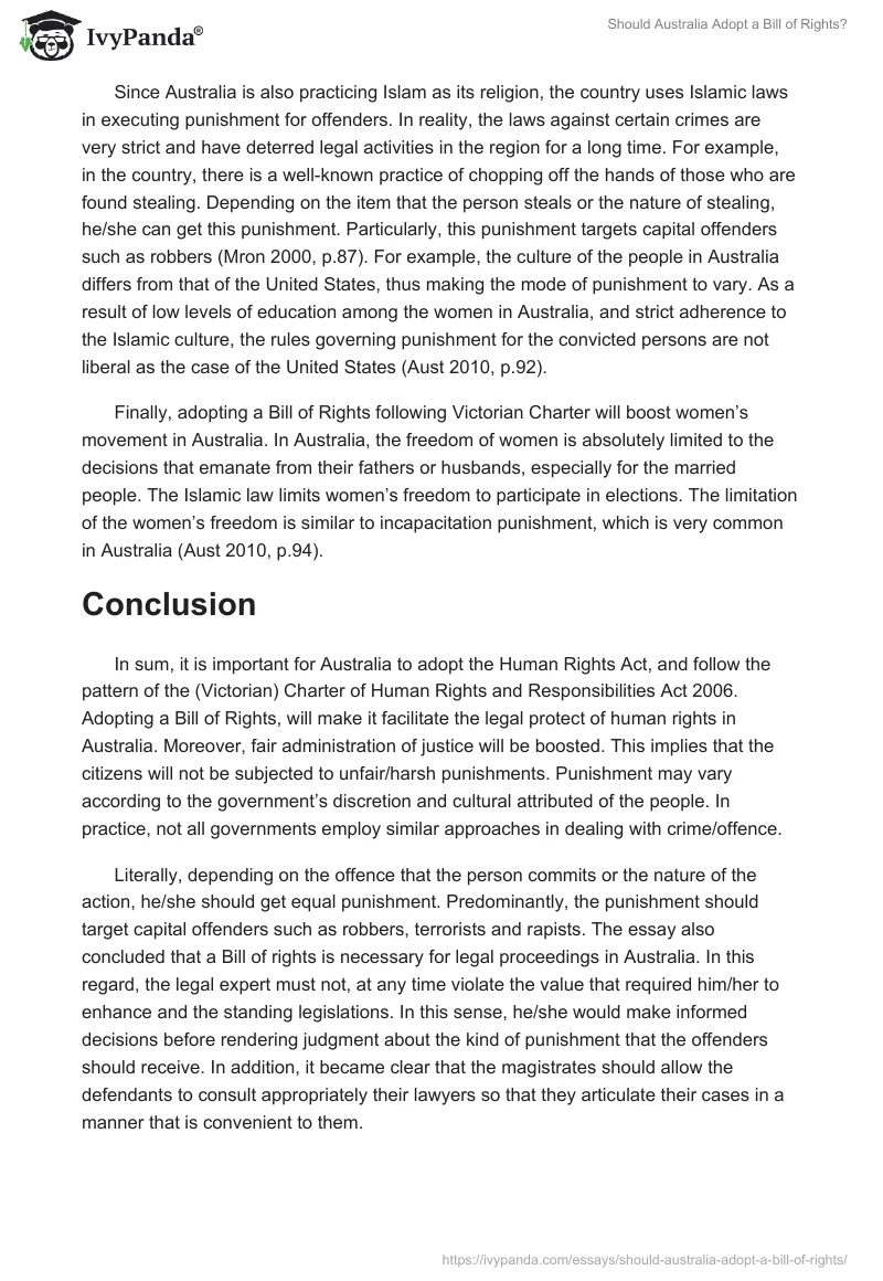 Should Australia Adopt a Bill of Rights?. Page 5