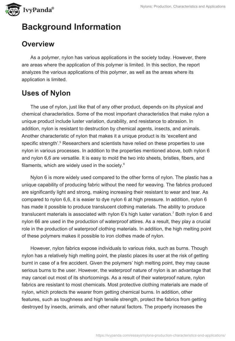 Nylons: Production, Characteristics and Applications. Page 3