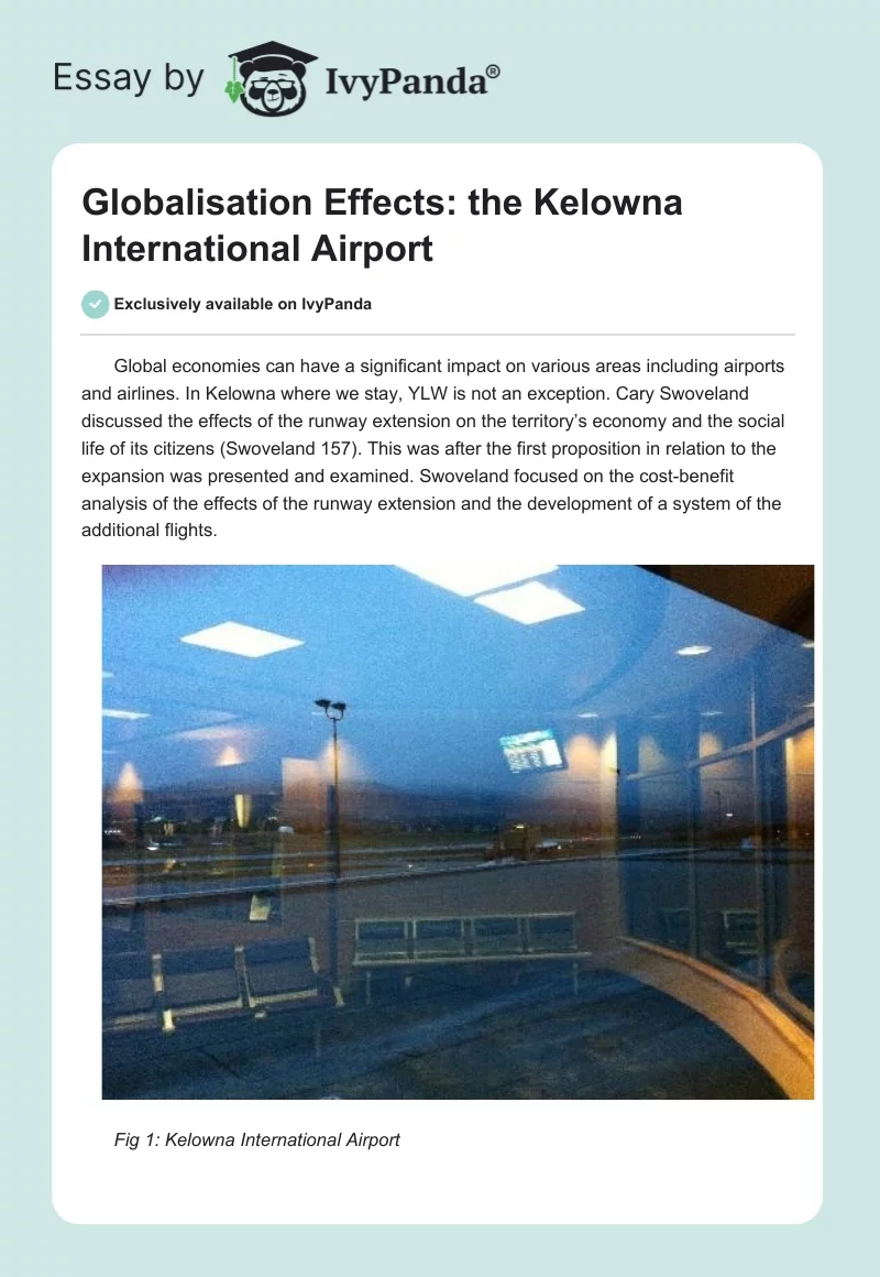 Globalisation Effects: the Kelowna International Airport. Page 1