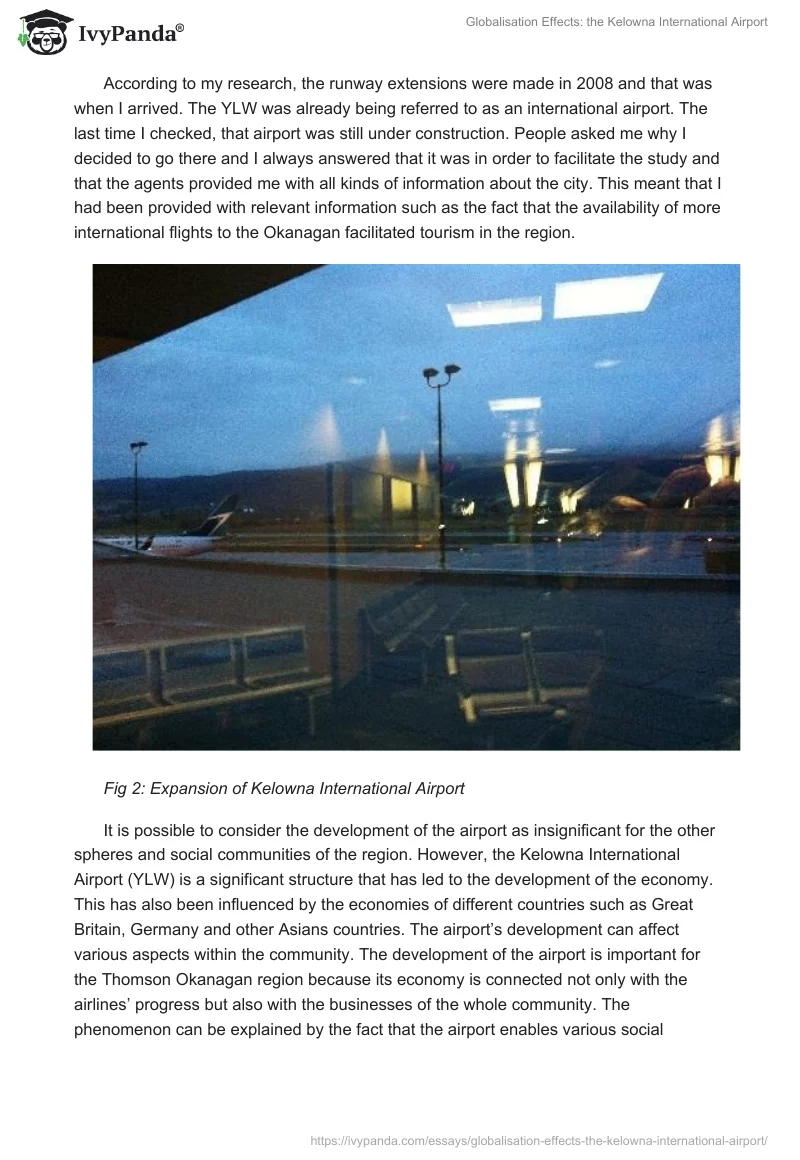 Globalisation Effects: the Kelowna International Airport. Page 2