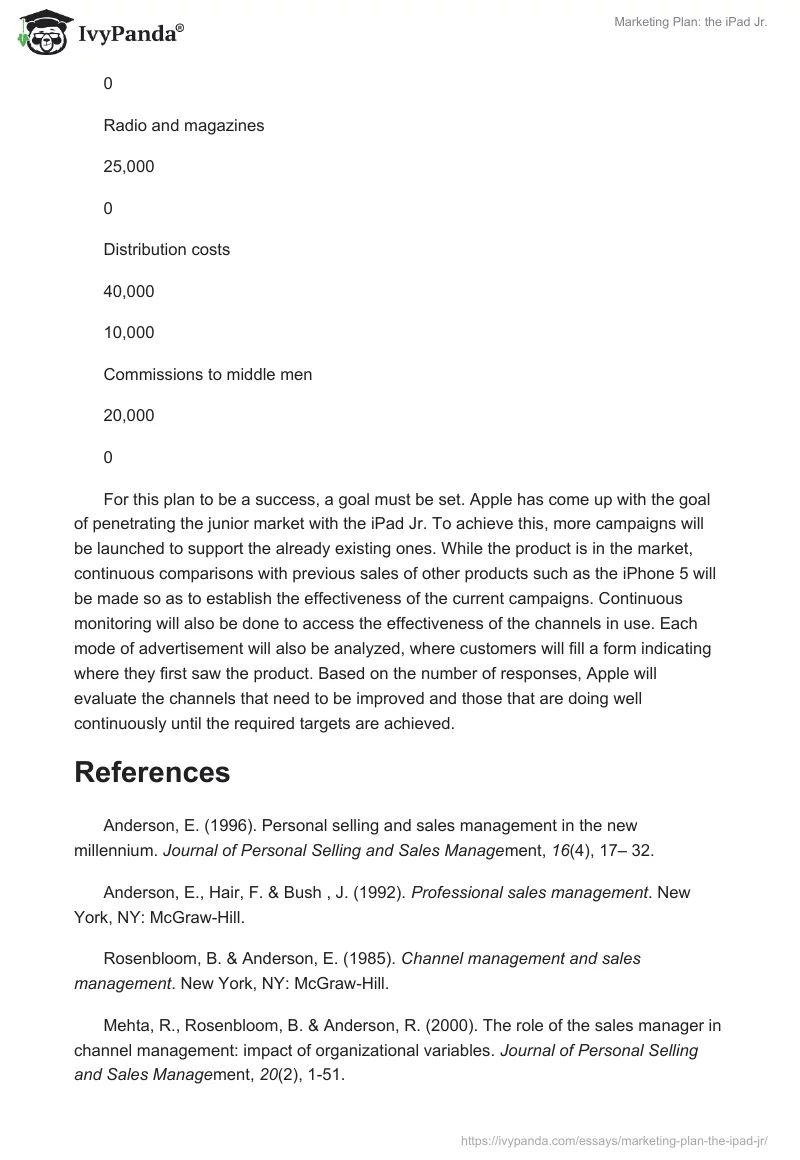 Marketing Plan: the iPad Jr.. Page 4