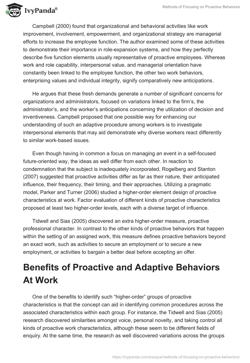 Methods of Focusing on Proactive Behaviors. Page 2
