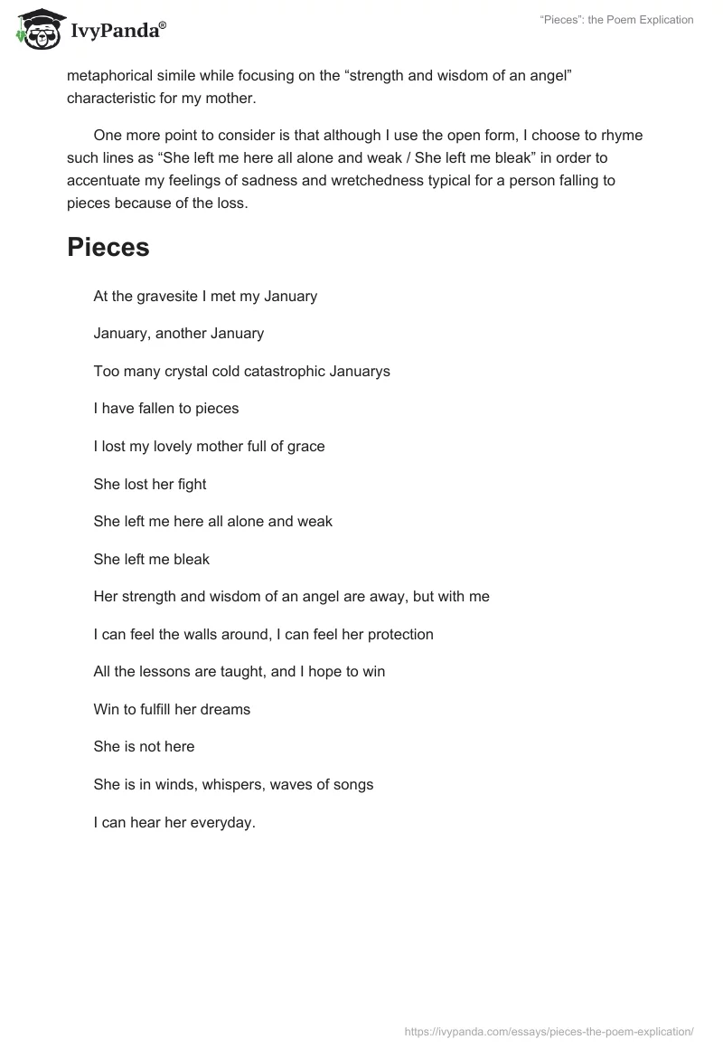 “Pieces”: the Poem Explication. Page 2