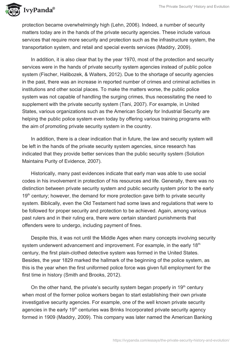 The Private Security' History and Evolution. Page 3