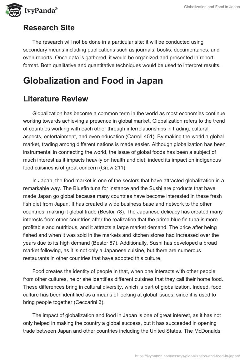 Globalization and Food in Japan. Page 2