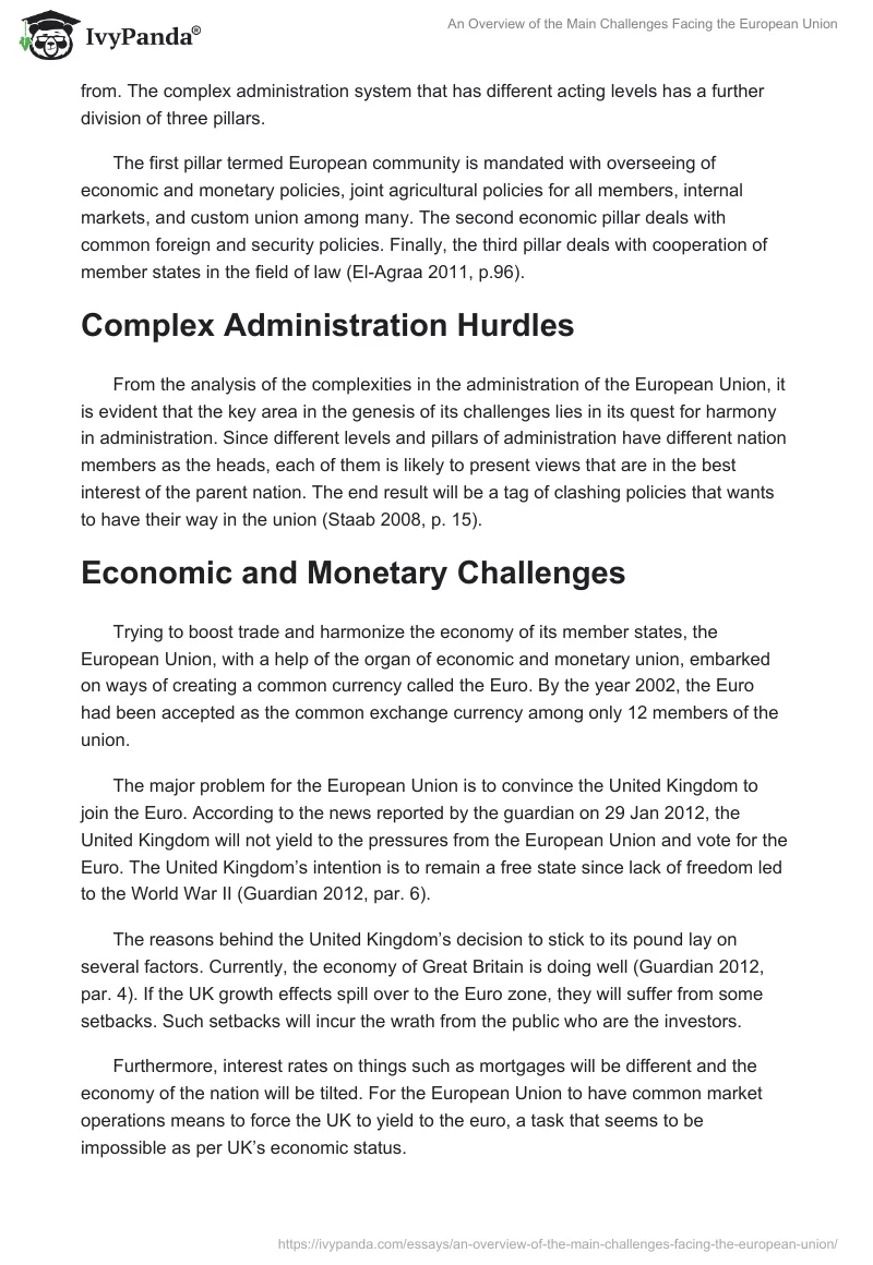 An Overview of the Main Challenges Facing the European Union. Page 2