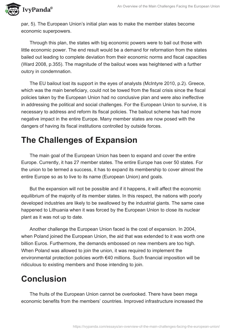 An Overview of the Main Challenges Facing the European Union. Page 4