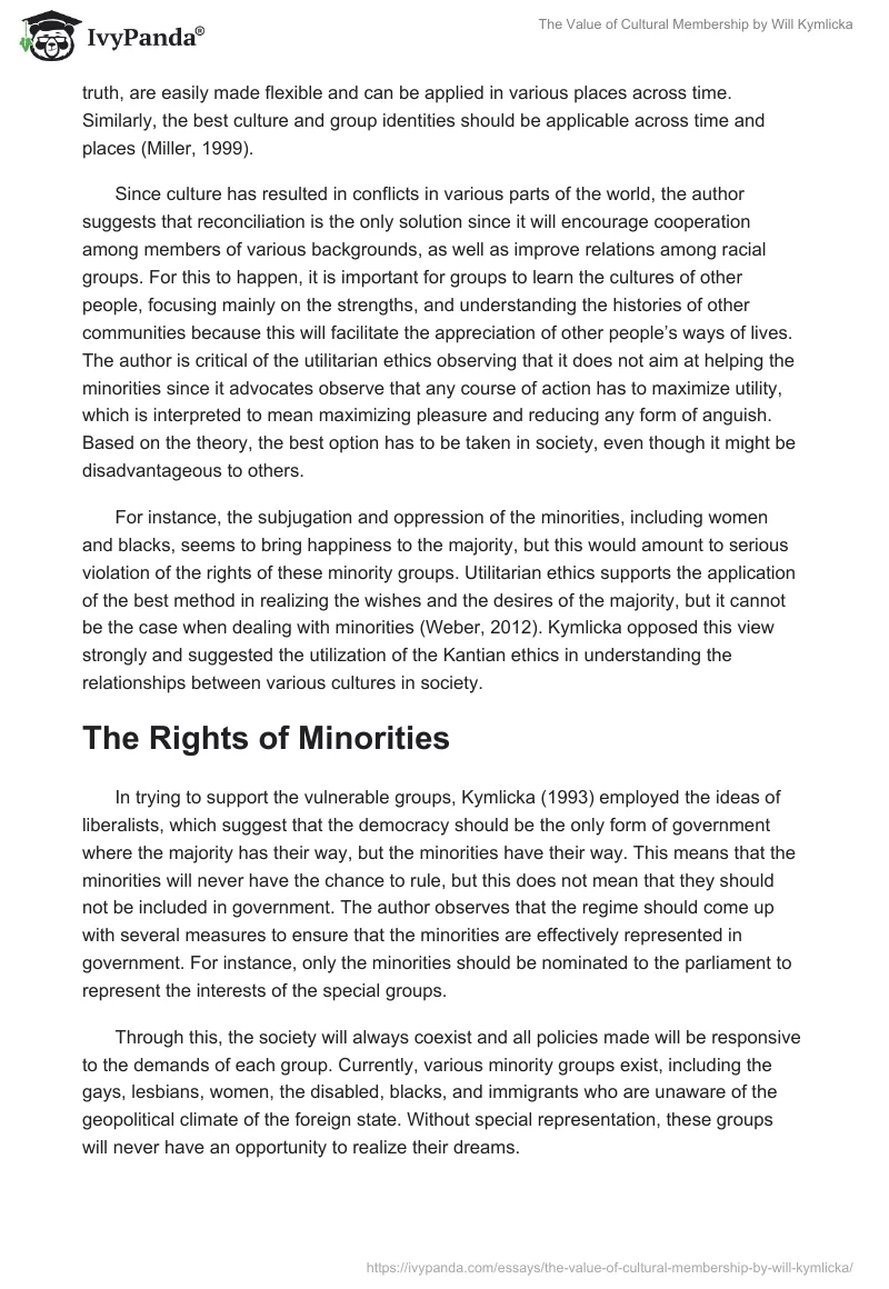 "The Value of Cultural Membership" by Will Kymlicka. Page 3