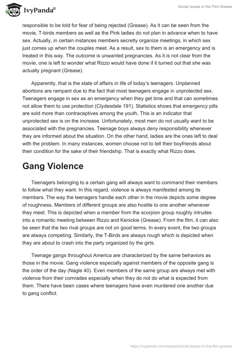 Social Issues in the Film "Grease". Page 3
