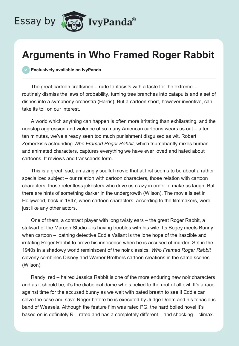 Arguments in Who Framed Roger Rabbit. Page 1