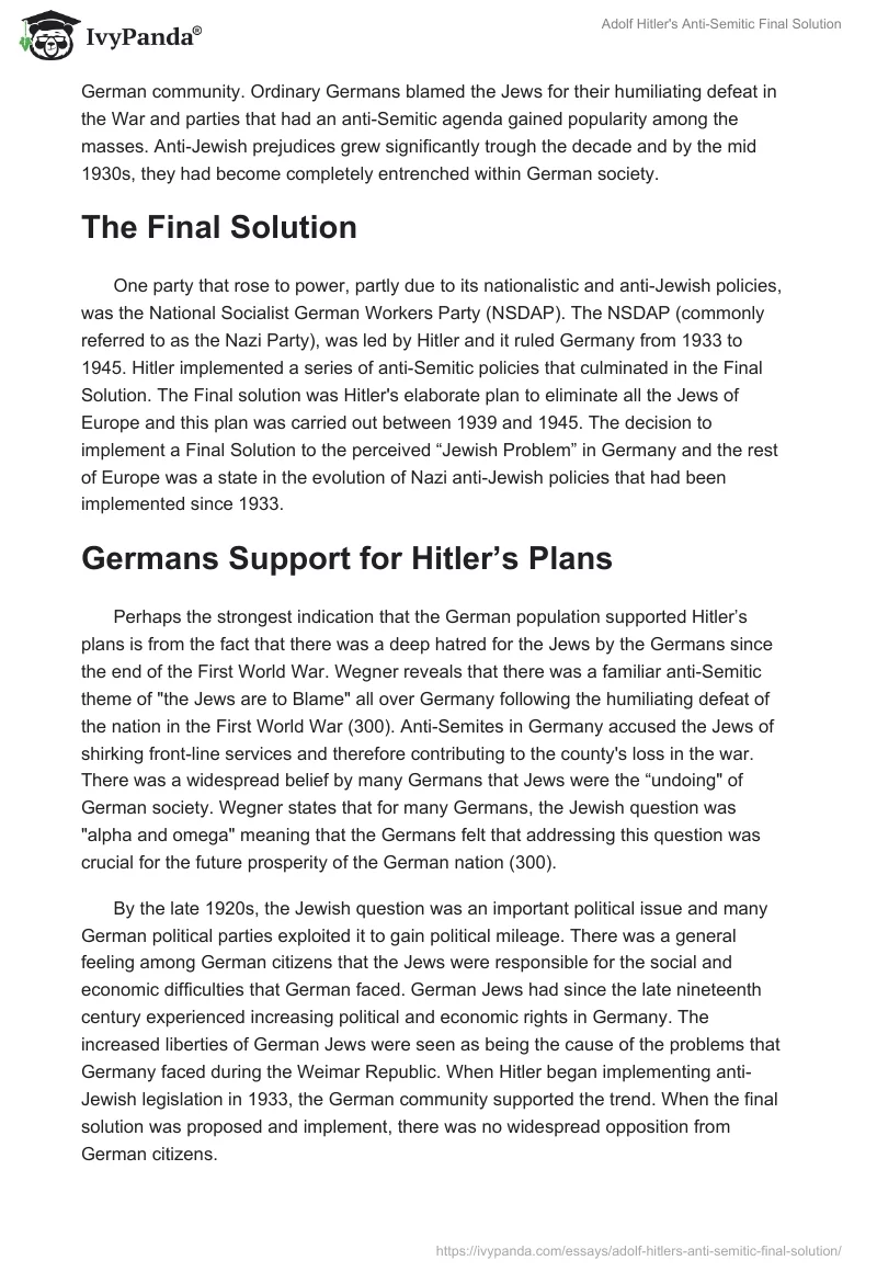 Adolf Hitler's Anti-Semitic "Final Solution". Page 2