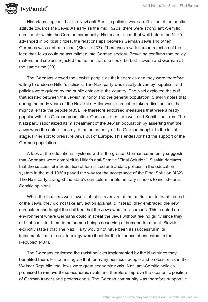 Adolf Hitler's Anti-Semitic "Final Solution". Page 3