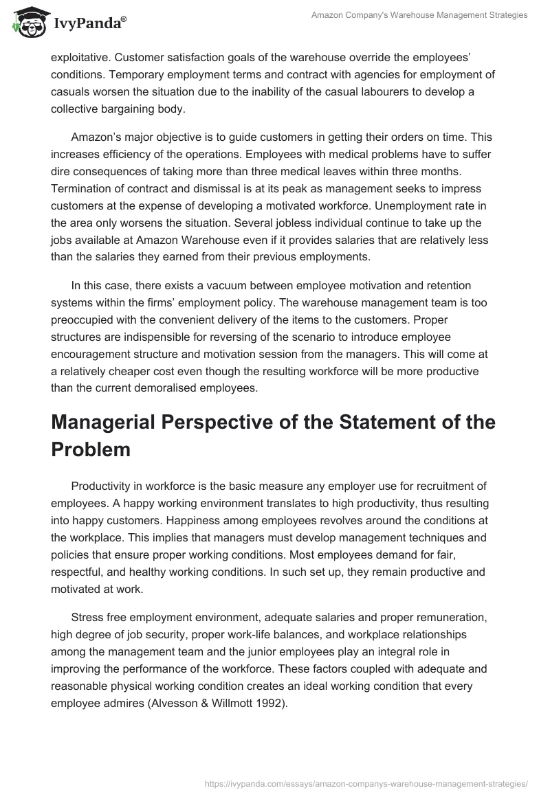 Amazon Company's Warehouse Management Strategies. Page 2