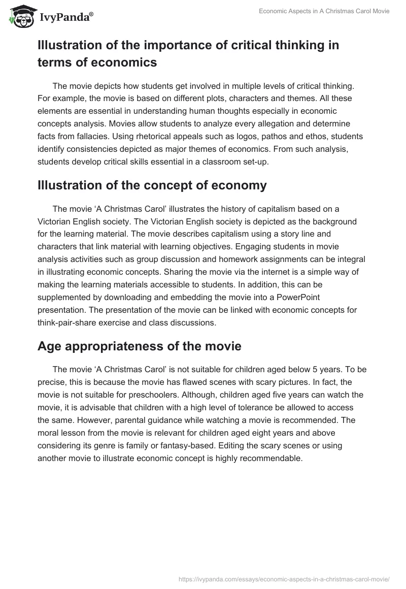 Economic Aspects in "A Christmas Carol" Movie. Page 2