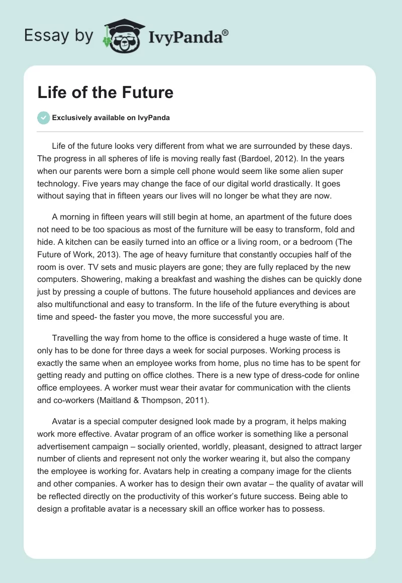 Life of the Future. Page 1