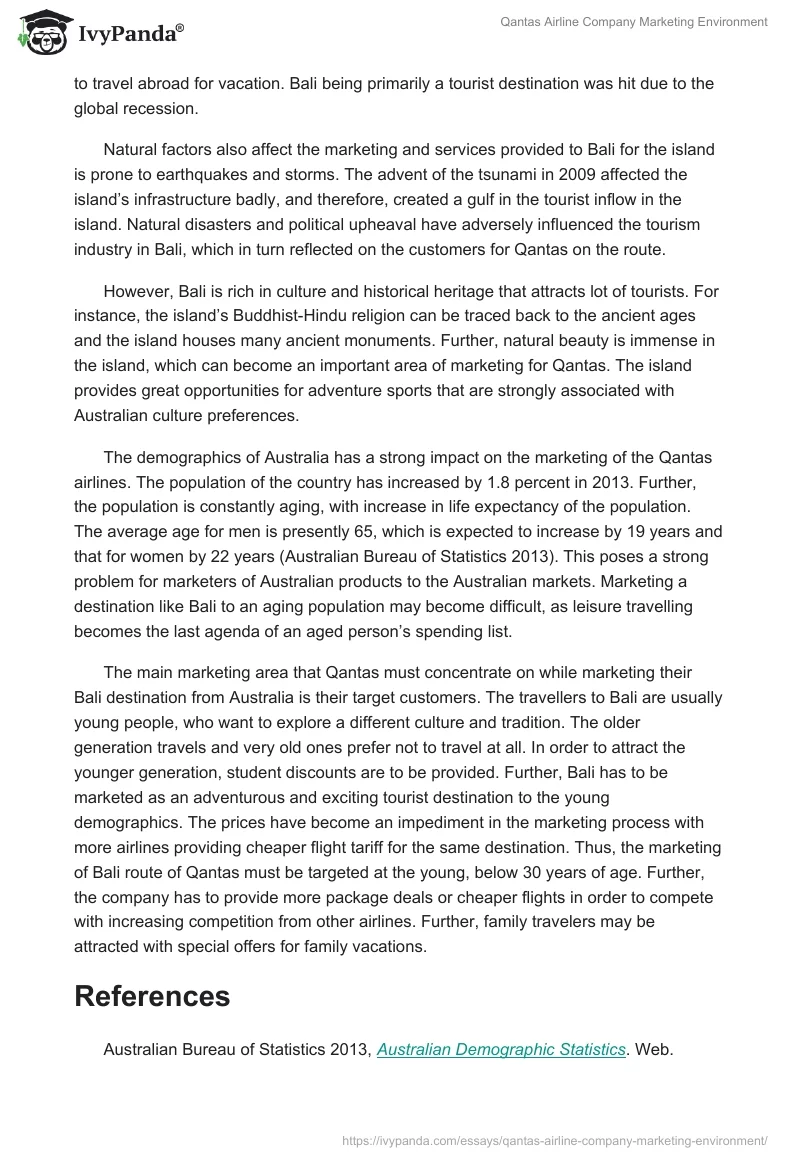 Qantas Airline Company Marketing Environment. Page 3