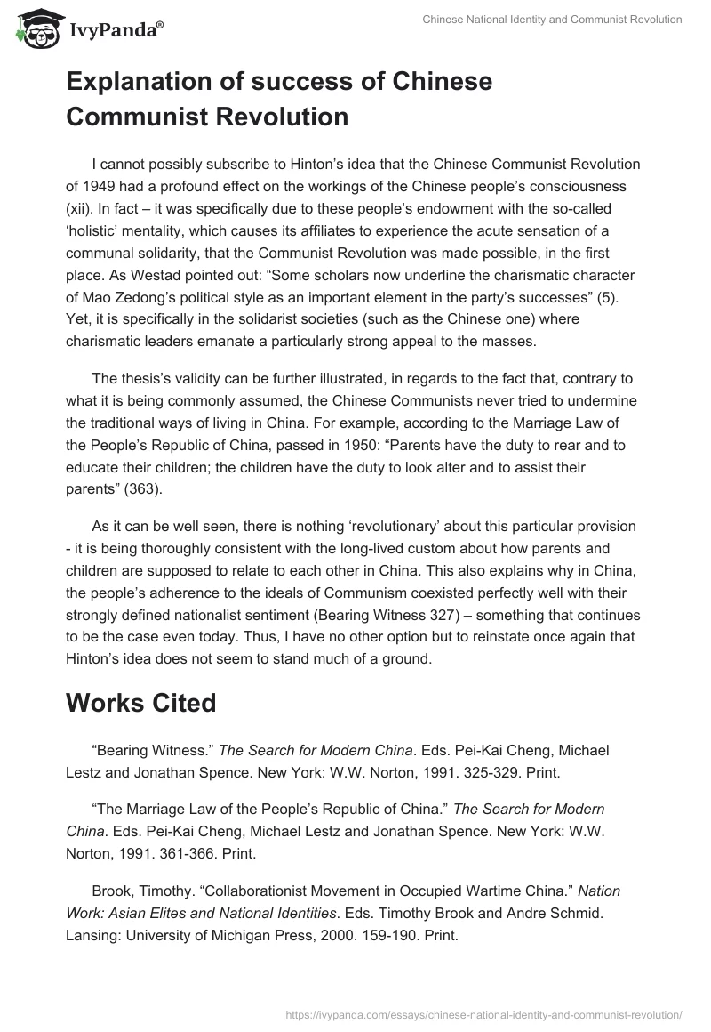 Chinese National Identity and Communist Revolution. Page 2
