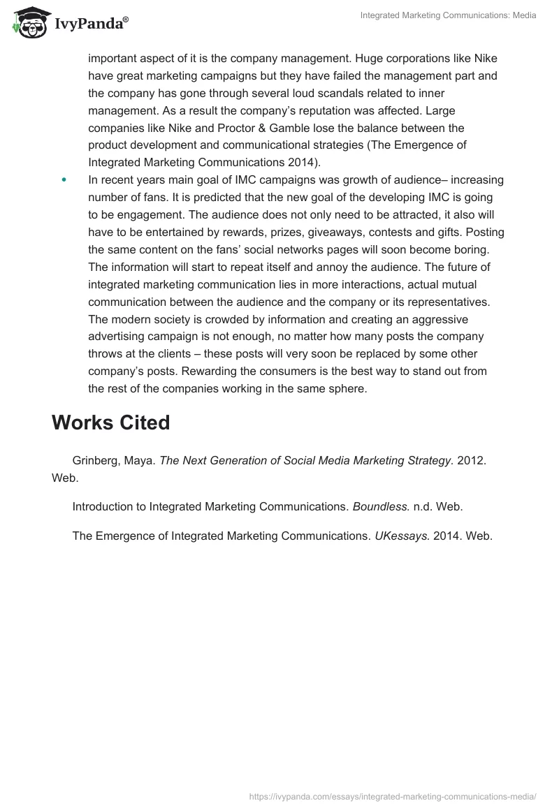 Integrated Marketing Communications: Media. Page 2