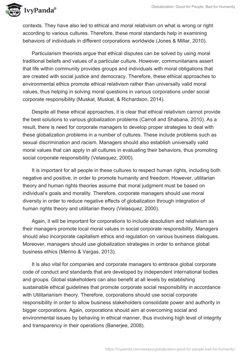 Globalization: Good for People, Bad for Humanity. Page 4