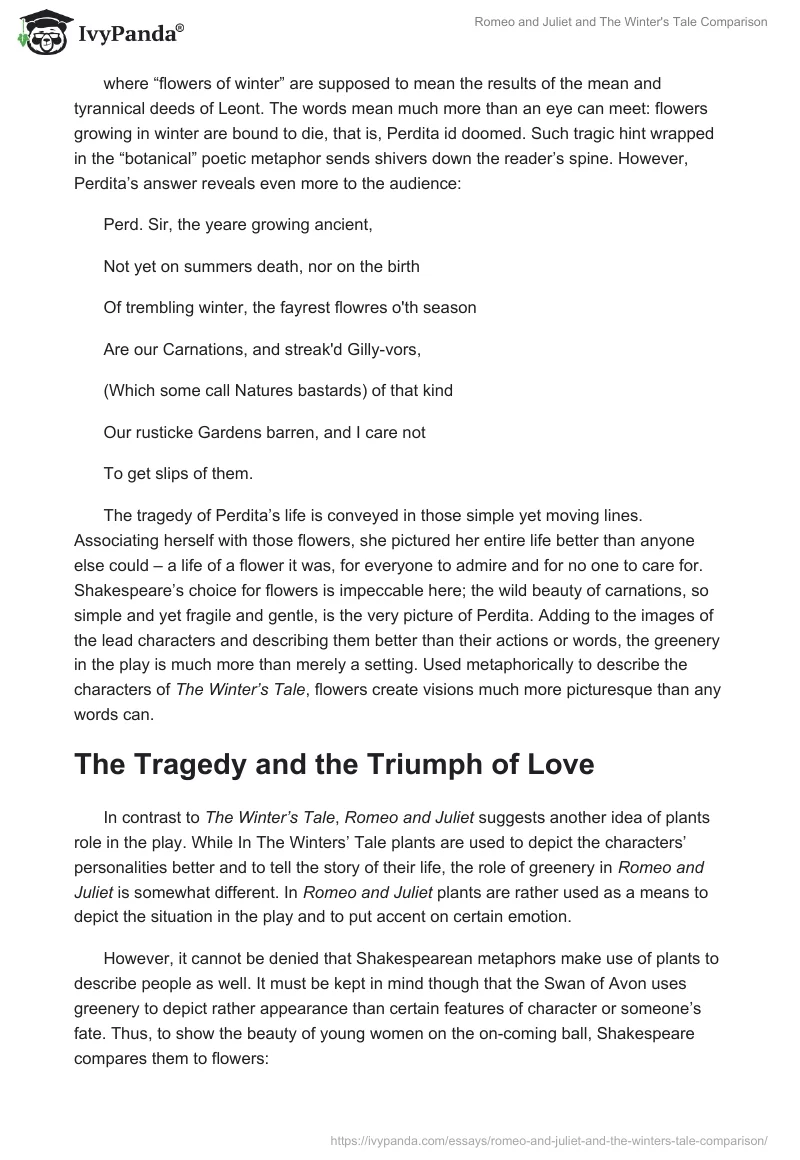 "Romeo and Juliet" and "The Winter's Tale" Comparison. Page 3