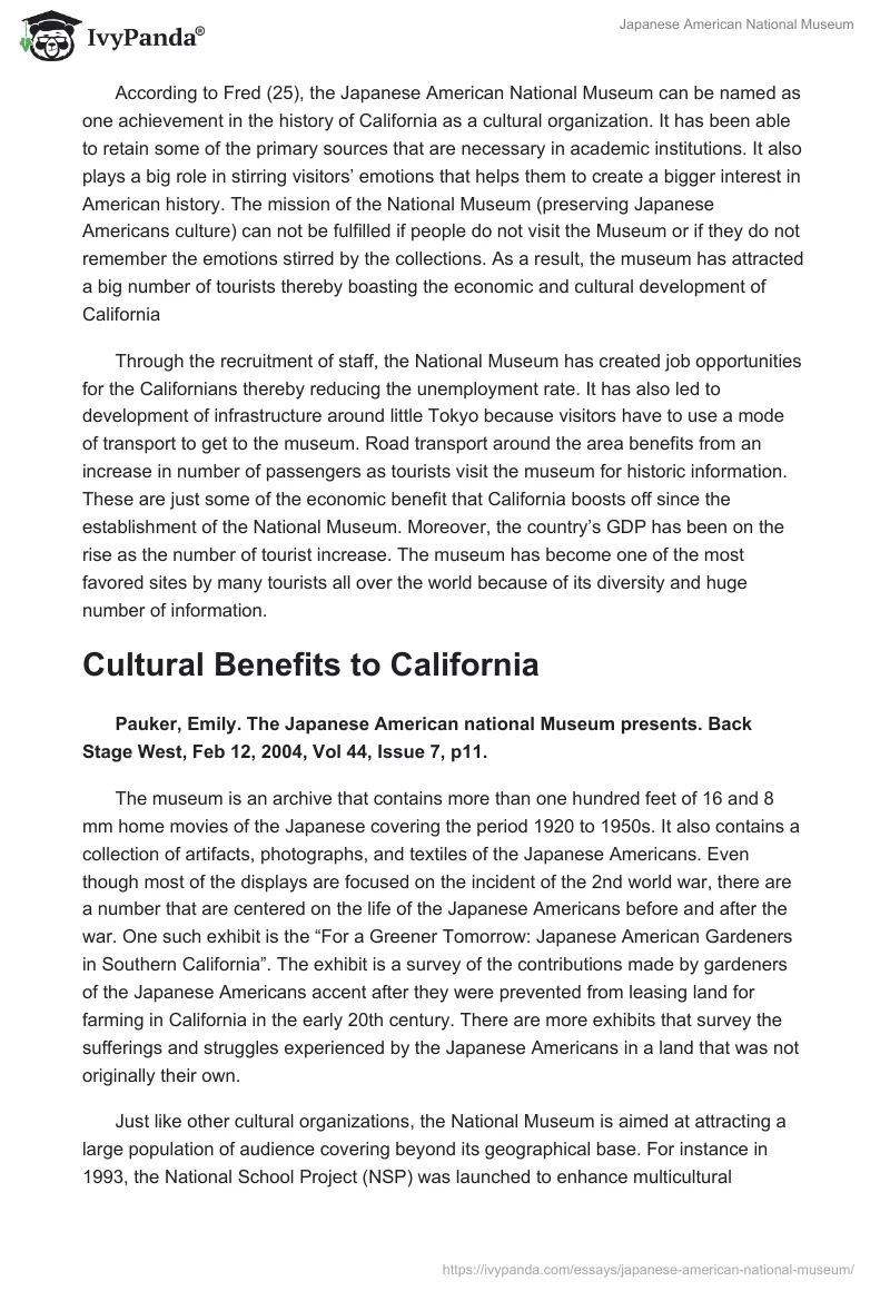 Japanese American National Museum. Page 3