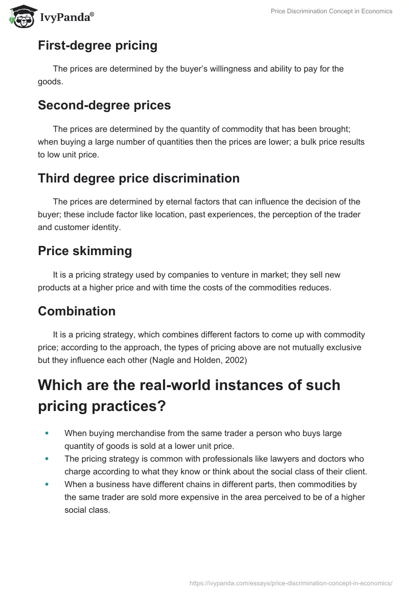 Price Discrimination Concept in Economics. Page 2