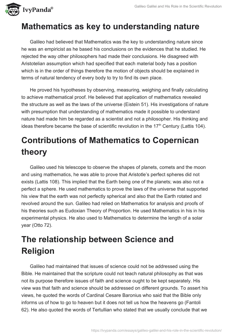 Galileo Galilei and His Role in the Scientific Revolution. Page 2