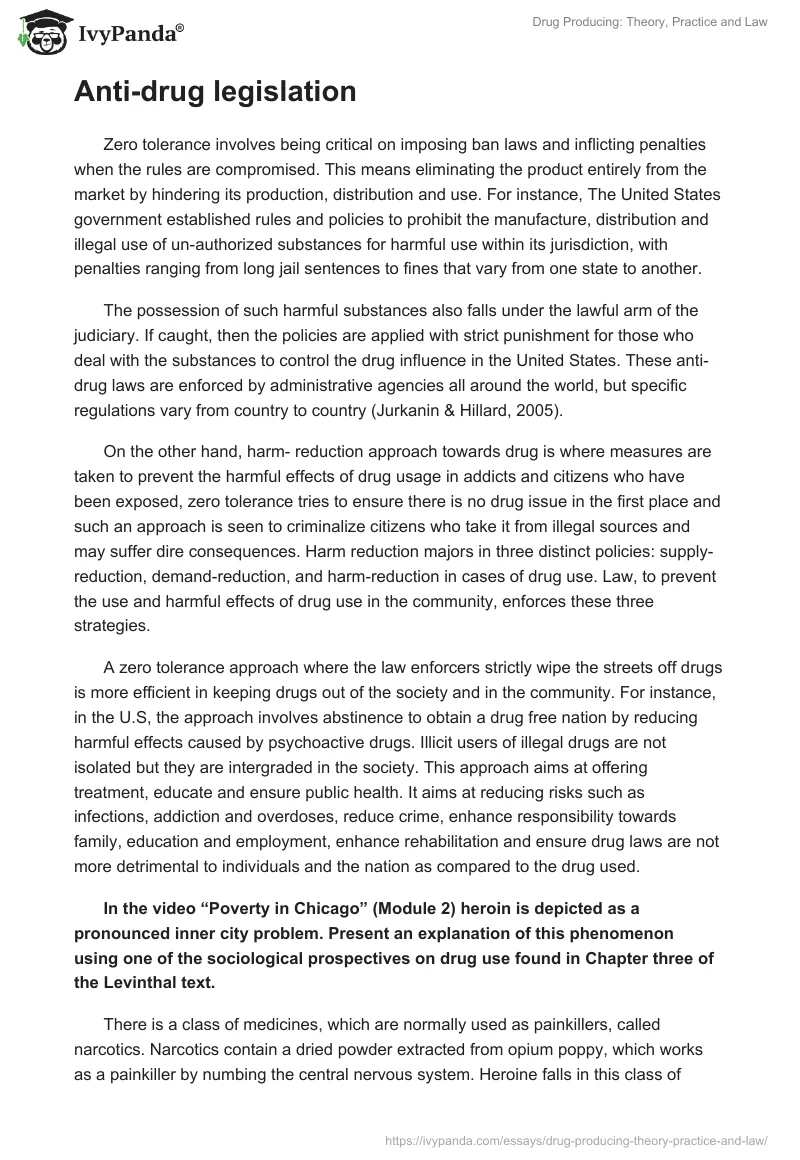 Drug Producing: Theory, Practice and Law. Page 4
