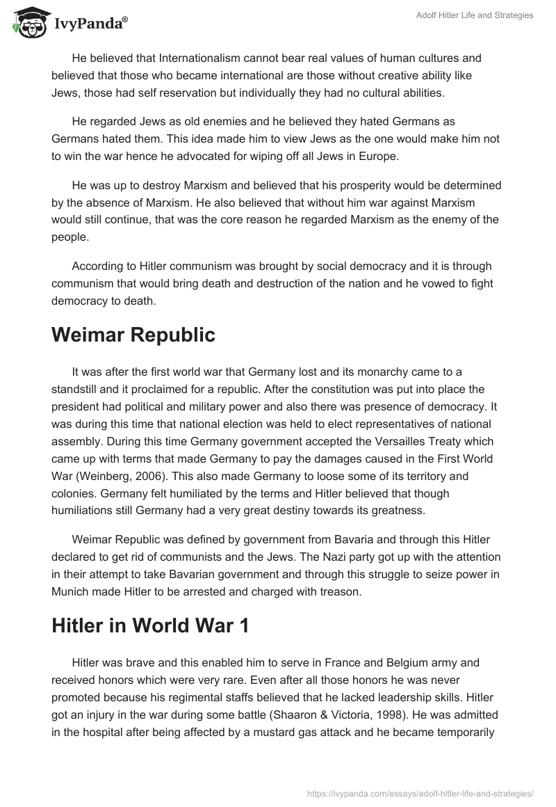 Adolf Hitler Life and Strategies. Page 3
